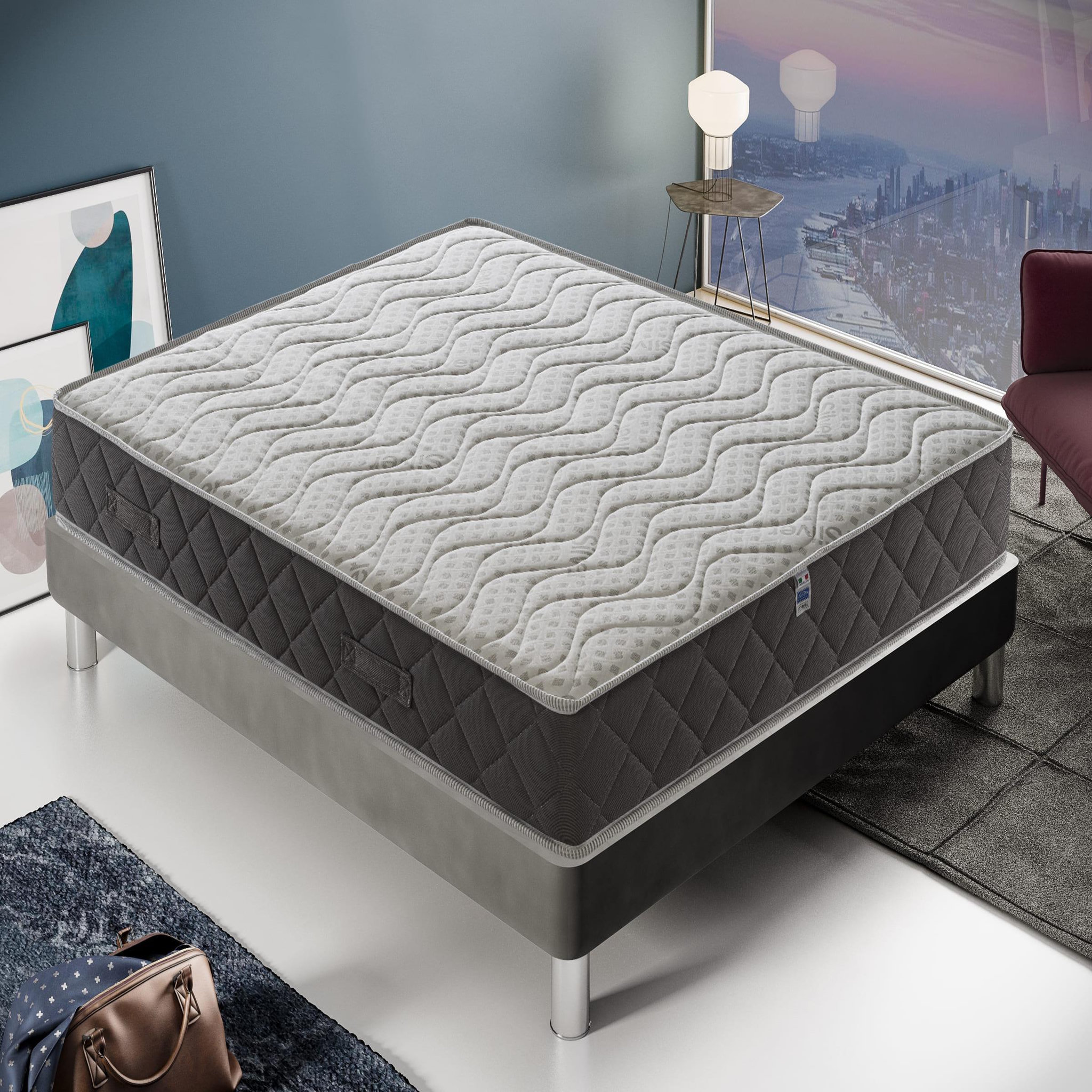 ILOVESLEEP Matelas Mousse SILVERSAFE - Accueil Mémoire De Forme - Epaisseur 21 Cm. Coloris disponibles : Blanc