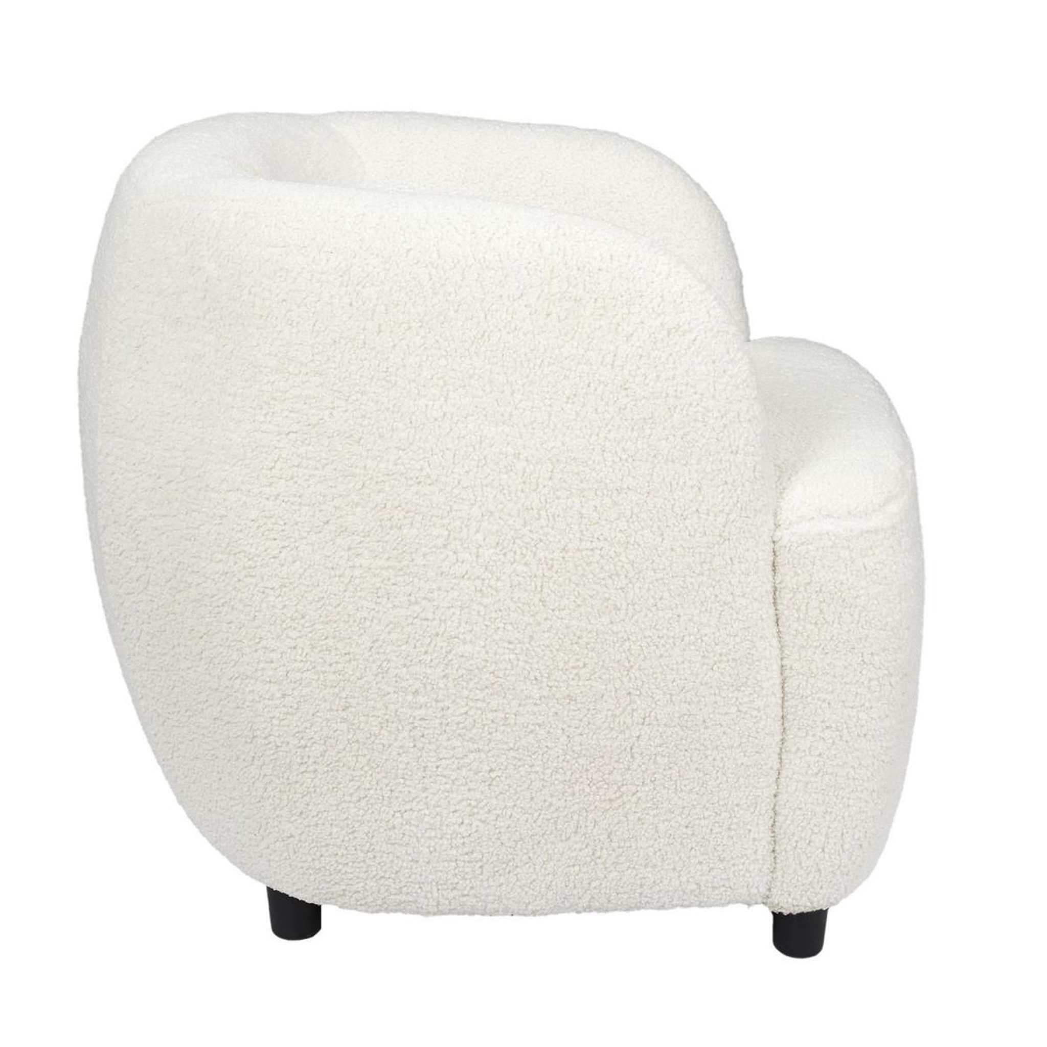 Voir la diapositive 3 : The Home Deco Factory Fauteuil design bouclette  shirley  77cm blanc