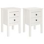 Voir la diapositive 2 : VIDAXL Tables de chevet 2 pcs Blanc 40x35x61,5 cm Bois de pin massif