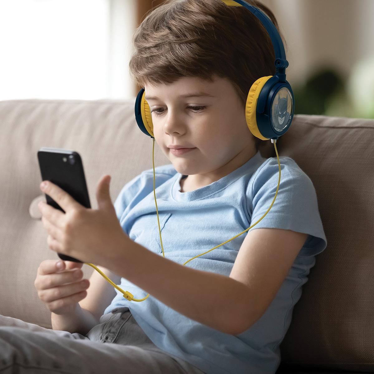 Lexibook Casque stéréo filaire pliable Batman avec limitation de volume d'écoute