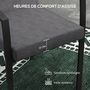 Voir la diapositive 6 : OUTSUNNY Lot de 2 coussins galettes de chaise de jardin - dim. 112L x 51l x ép. 8 cm - cordons attache - polyester déperlant anthracite