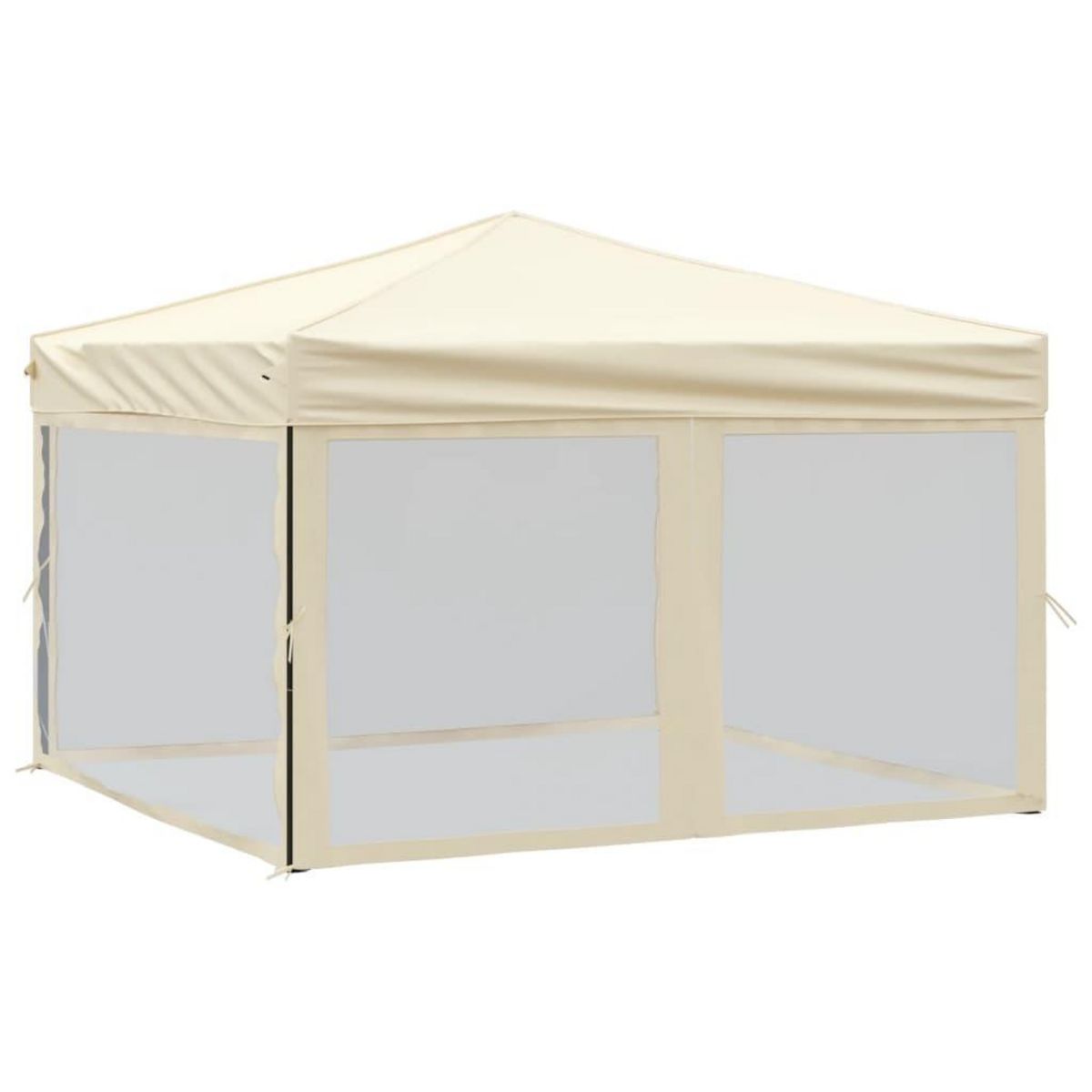 VIDAXL Tente de reception pliable avec parois Creme 3x3 m