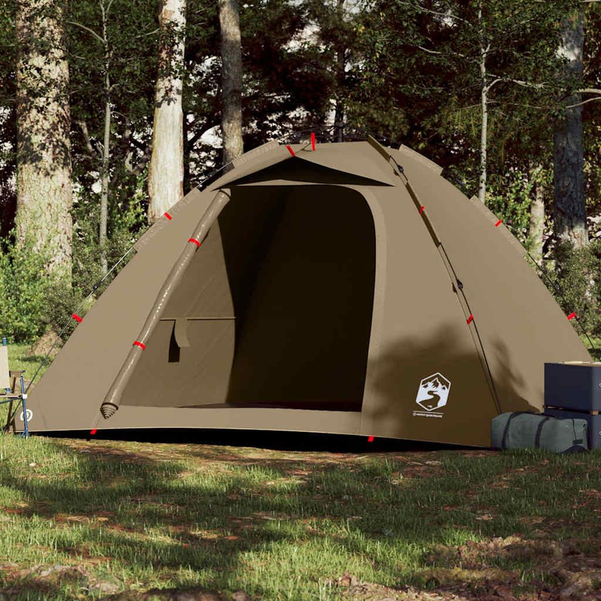 VIDAXL Tente de peche 4 personnes vert olive liberation rapide