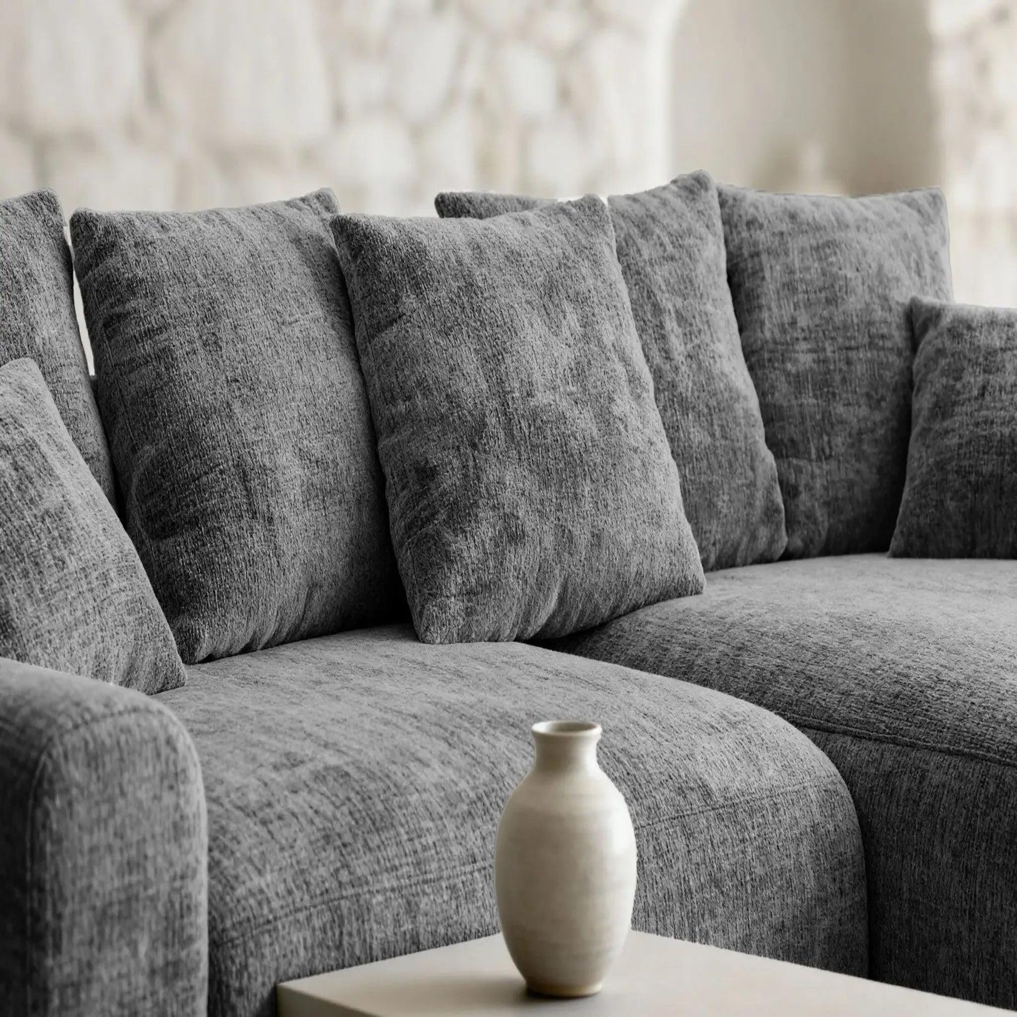 Voir la diapositive 5 : CASANOVA PARIS Oli - canapé d'angle convertible tissu chenille 4 places