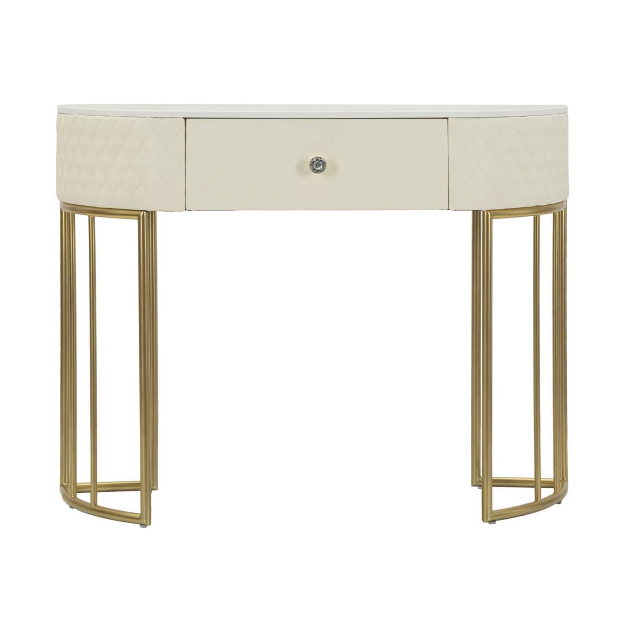 Voir la diapositive 2 : Paris Prix Console design effet marbre  sharon  100cm blanc & or