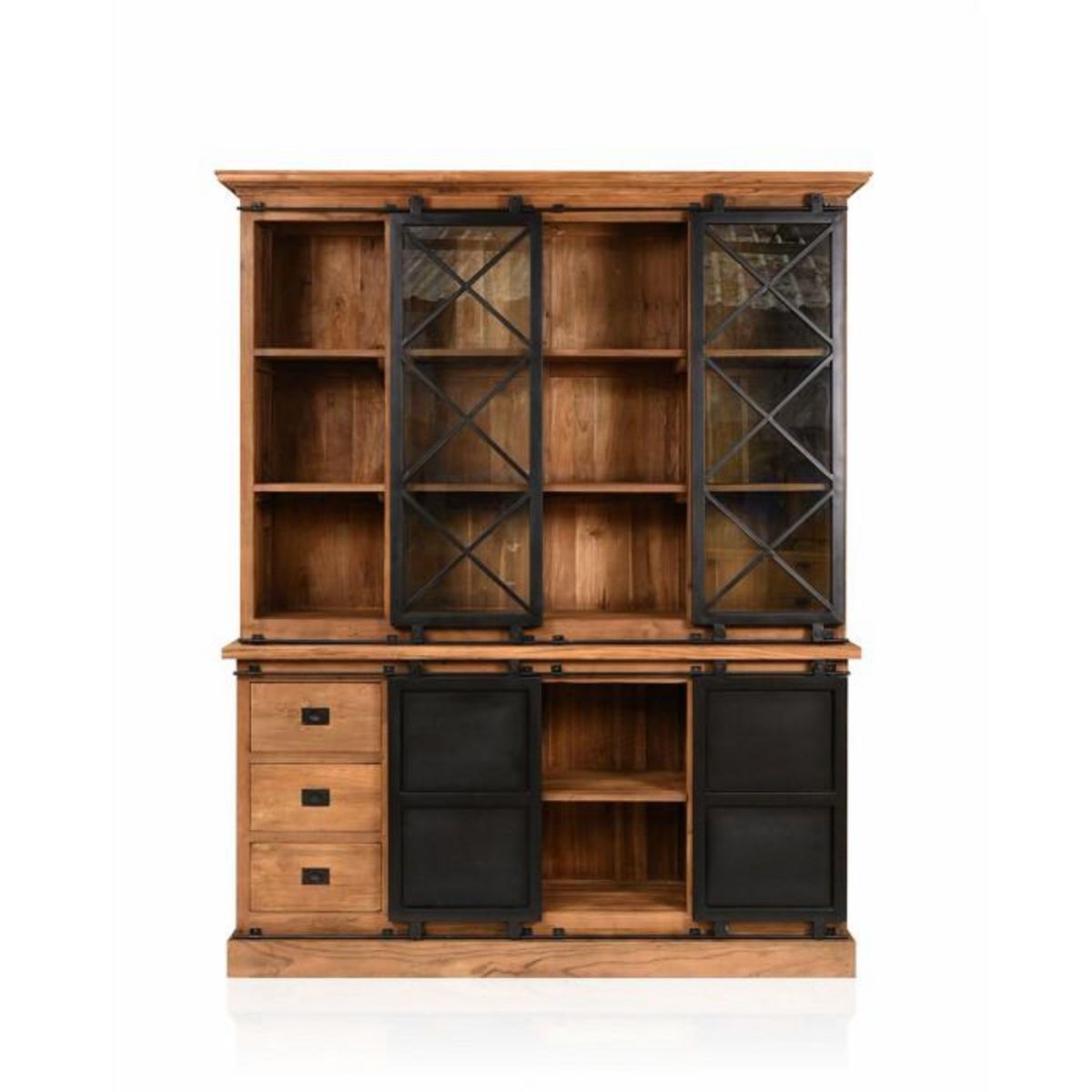 Paris Prix Vaisselier en Bois  Mylène  220cm Naturel & Noir