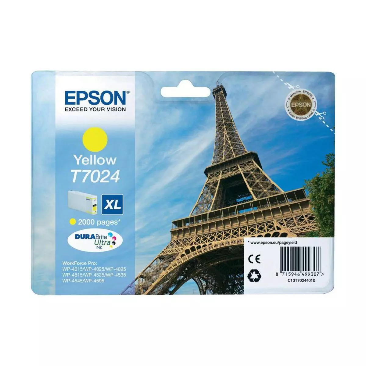 Epson Cartouche d'encre T7024 XL Jaune Série Tour Eiffel