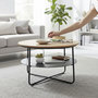 Voir la diapositive 3 : Paris Prix Table Basse 2 Niveaux  Loft  70cm Naturel & Noir