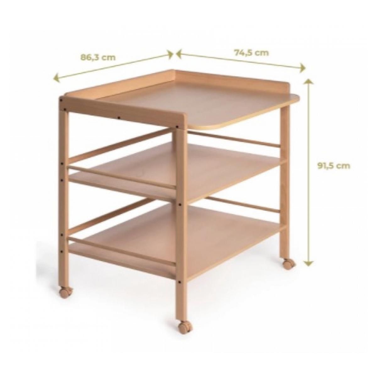 GEUTHER Table à Langer Clara XL en Bois Blanc avec Rangement et Roulettes