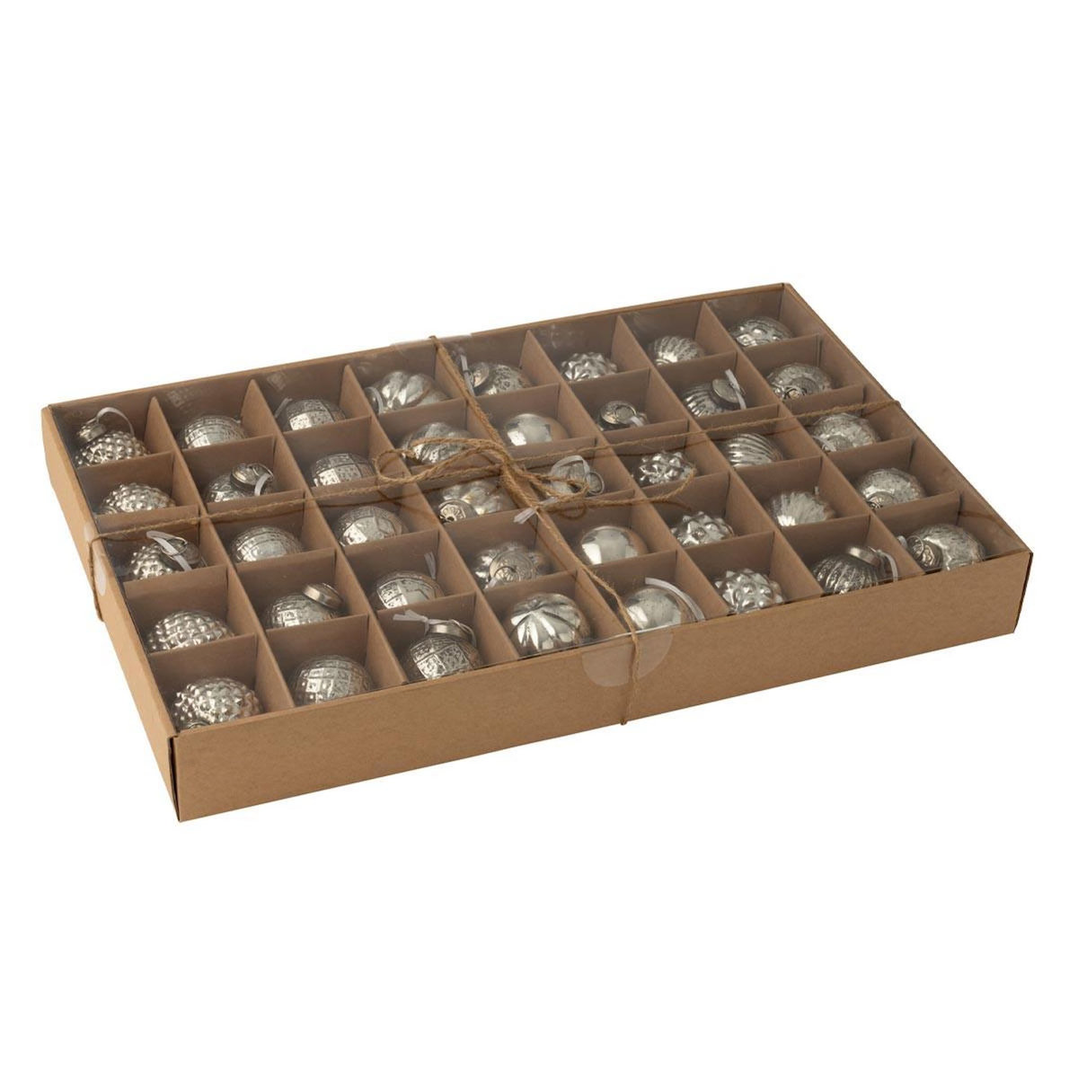 Paris Prix Lot de 40 Boules de Noël  8 Motifs  6cm Argent