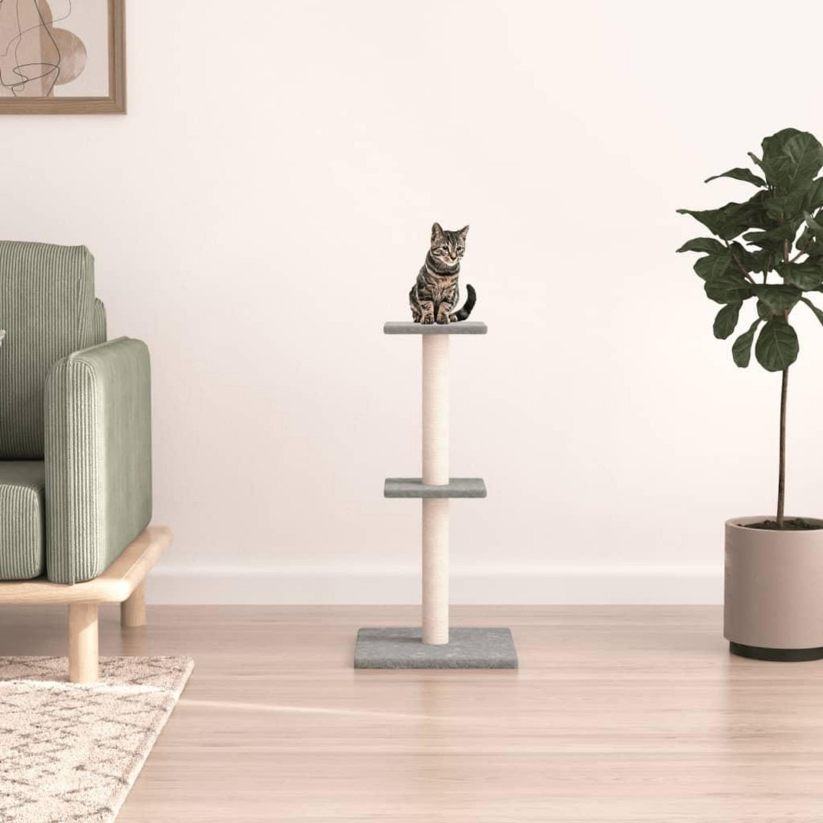 VIDAXL Arbre a chat avec griffoirs en sisal gris clair 73 cm