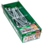 CENTRALE BRICO Lot de 16 vis acier torx SPAX, Diam.8 mm x L.140 mm