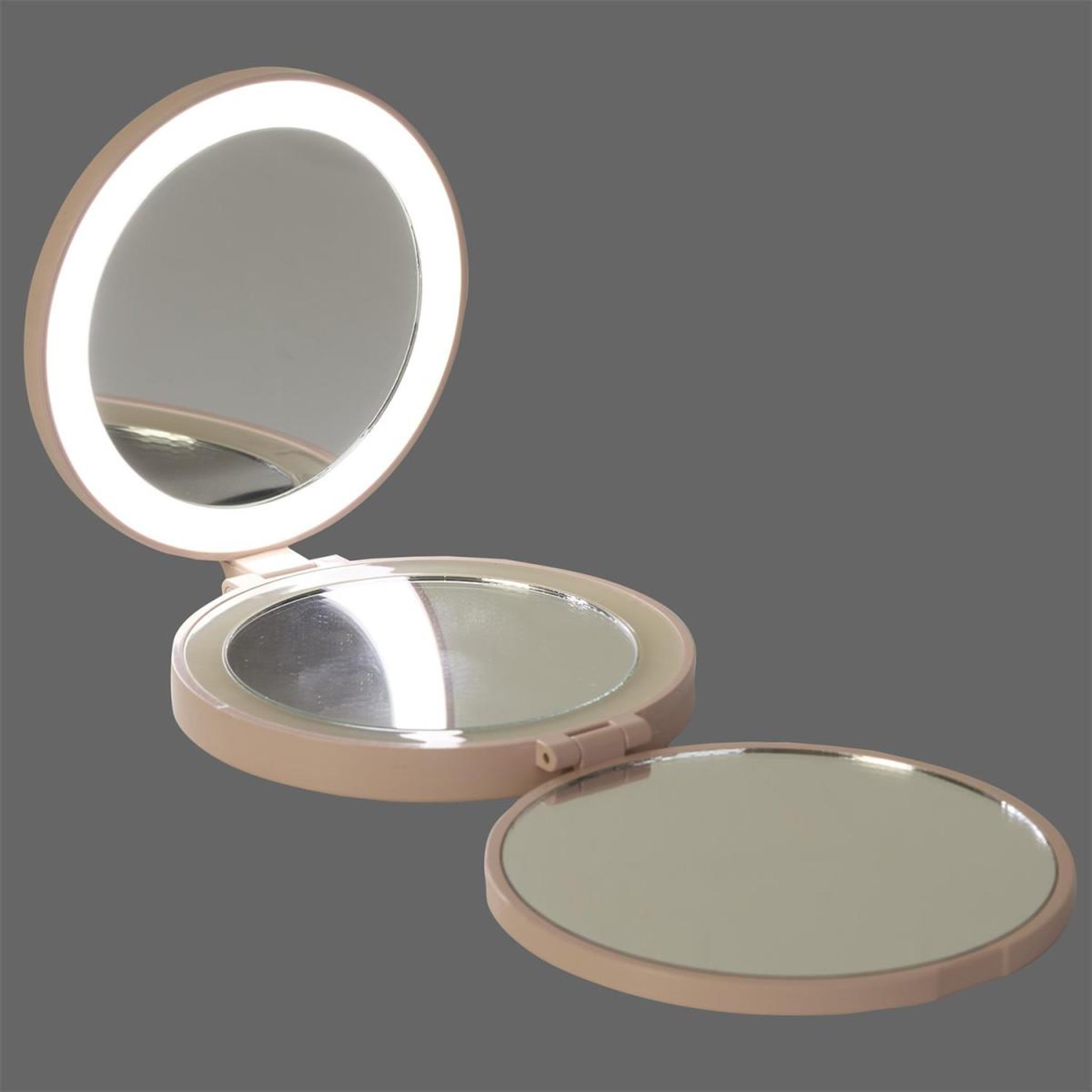 Voir la diapositive 4 : Cosmetic Club Miroir de poche led grossissant  triptyque  11cm nude