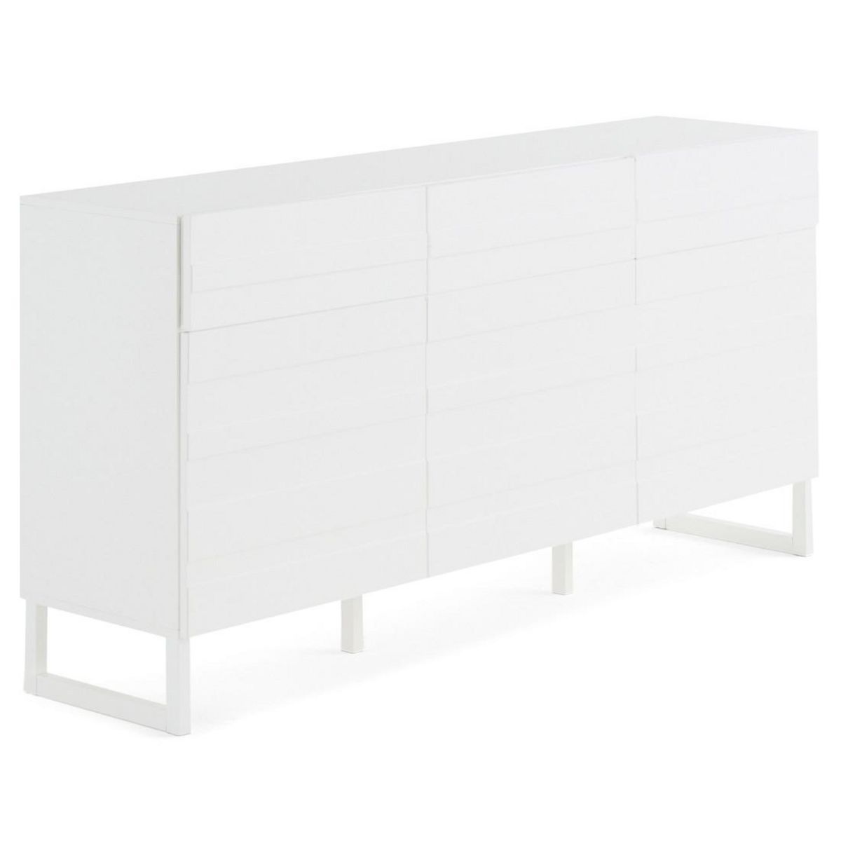 BEST MOBILIER Sofia - buffet bas - blanc mat - 165 cm