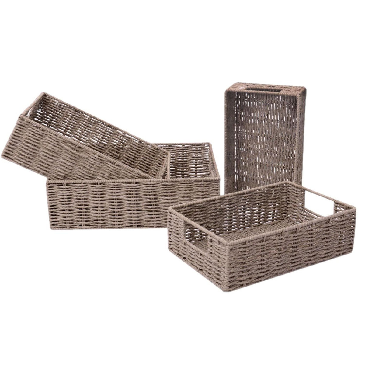 TOILINUX Lot de 4 paniers empilables en Métal et papier