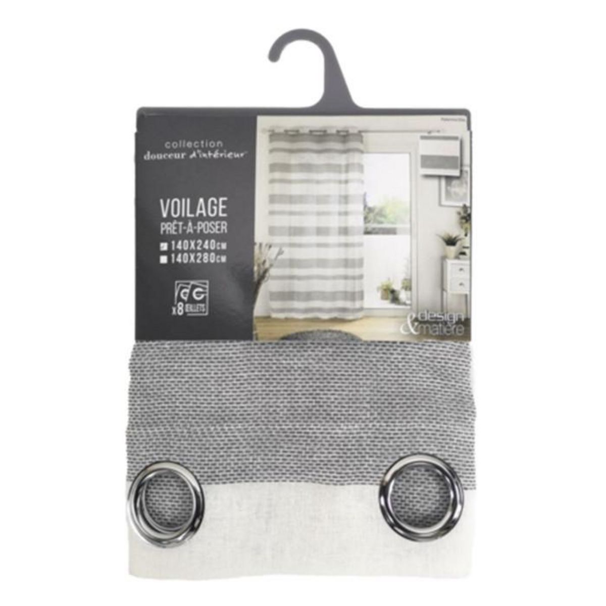 Paris Prix Rideau Voilage à Œillets  Palerma  140x240cm Blanc