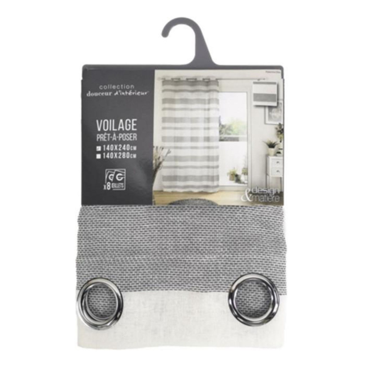 Paris Prix Rideau Voilage à Œillets  Palerma  140x240cm Blanc