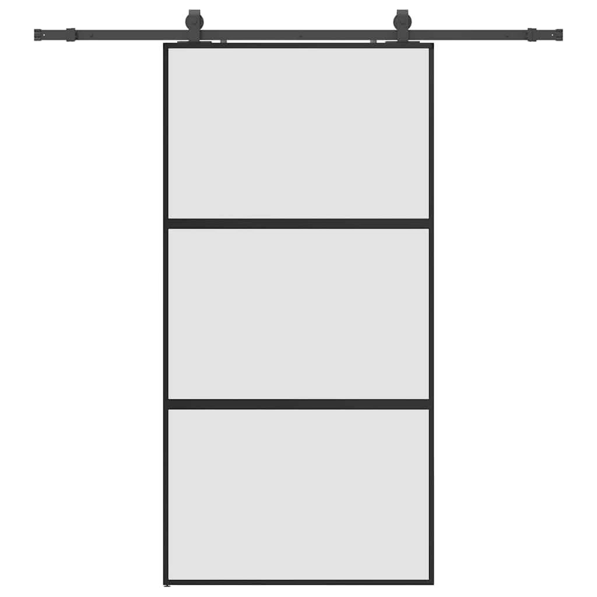 Voir la diapositive 2 : VIDAXL Porte coulissante avec kit de quincaillerie noir 102,5x205 cm