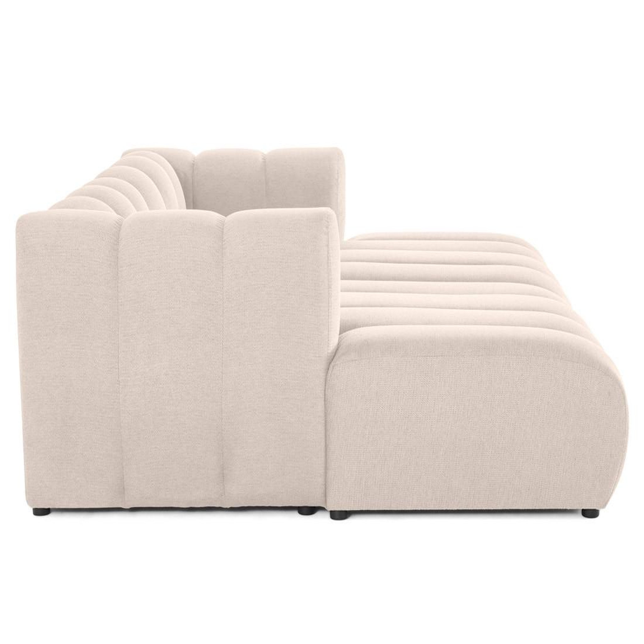 Voir la diapositive 5 : LISA DESIGN Debbie - canapé modulable droit 3 places avec double méridienne - assise profonde - en tissu texturé