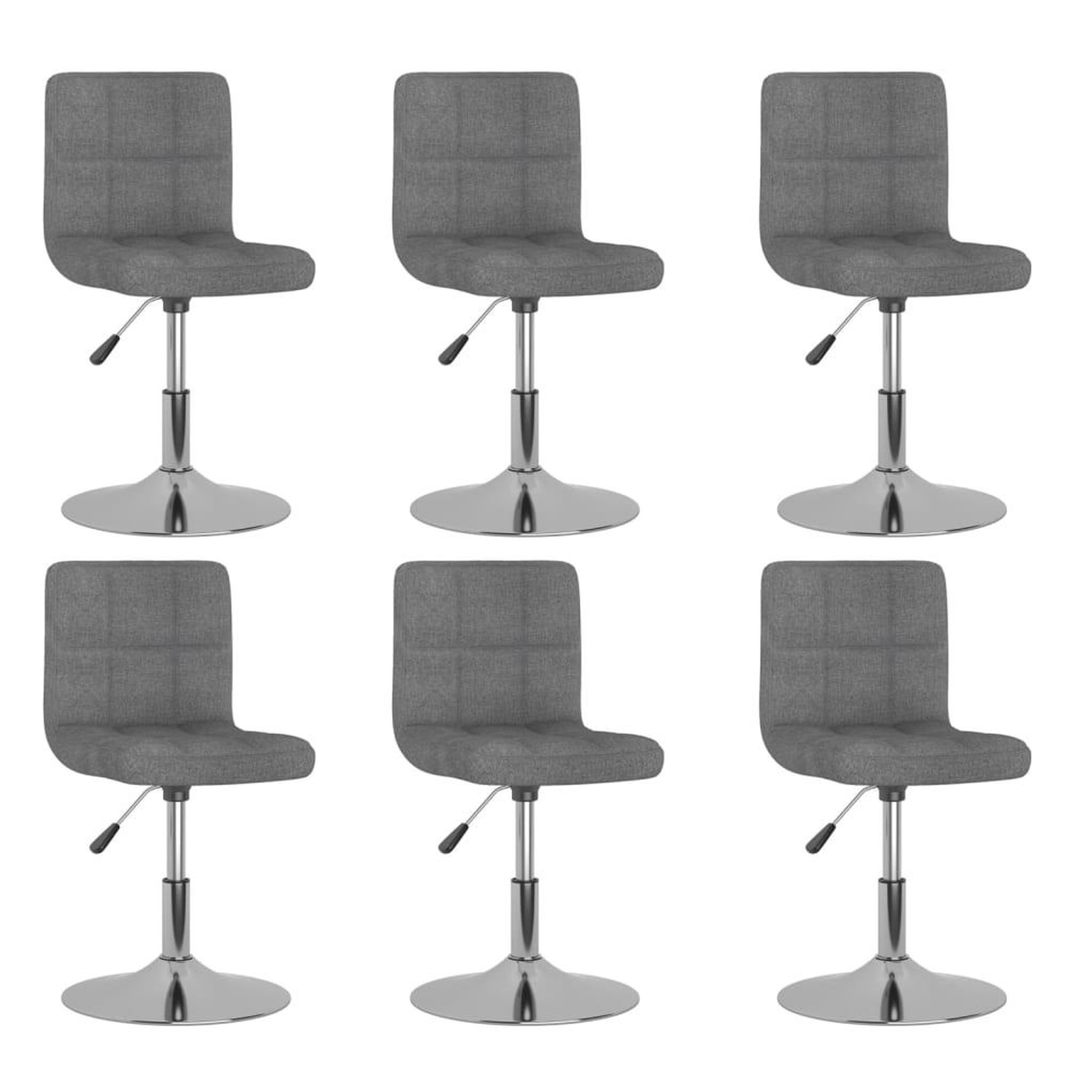 VIDAXL Chaises pivotantes a manger lot de 6 Gris clair Tissu