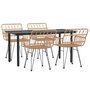 Voir la diapositive 3 : VIDAXL Ensemble a manger de jardin 5pcs Resine tressee