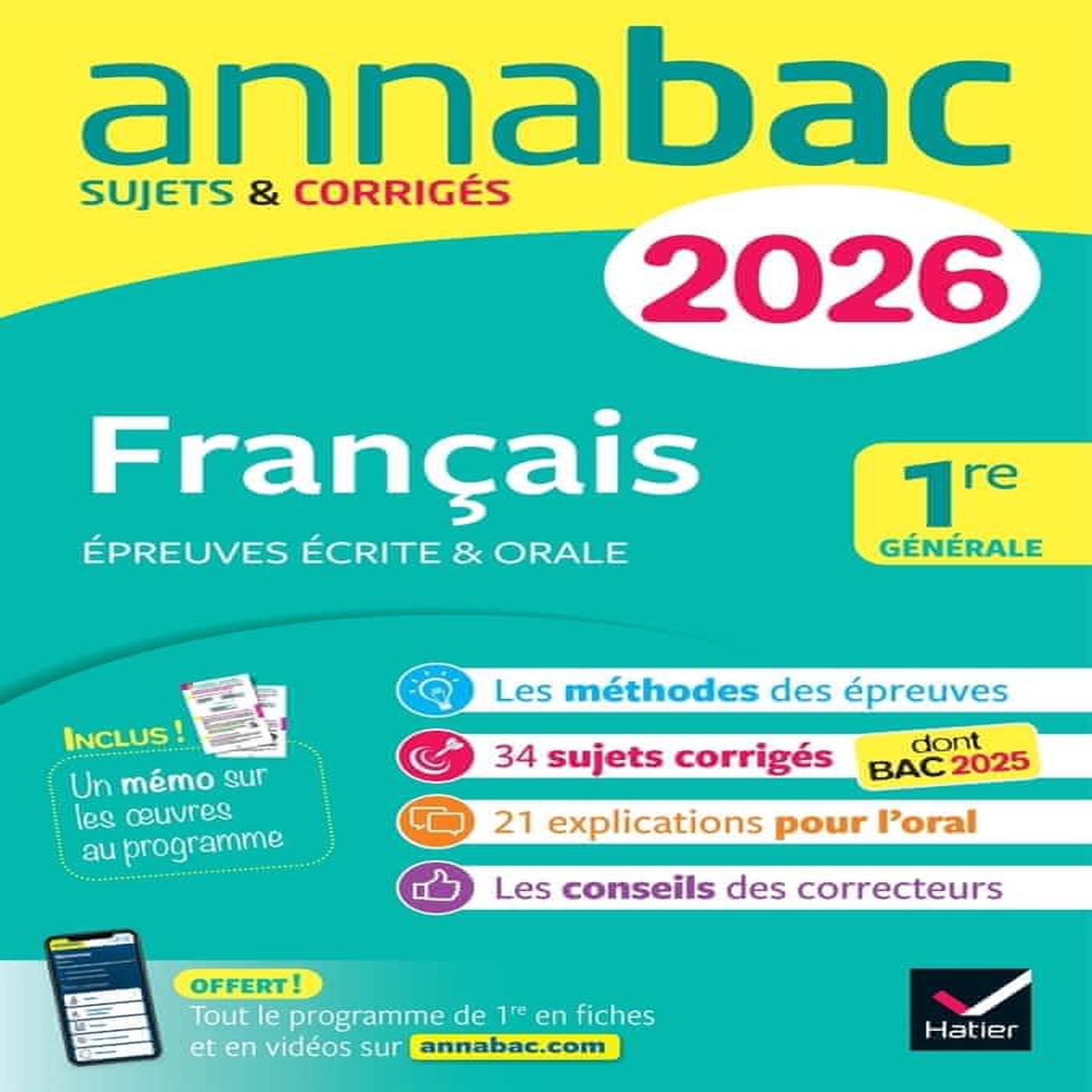 FRANCAIS EPREUVES ECRITES & ORALES 1RE GENERALE. SUJETS & CORRIGES, EDITION 2026, Bernard Hélène