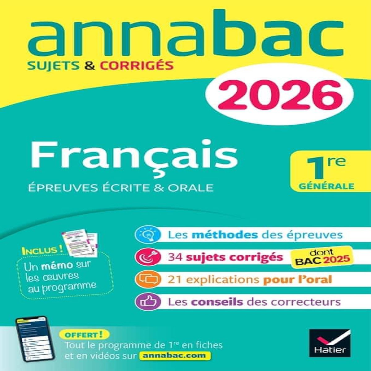 FRANCAIS EPREUVES ECRITES & ORALES 1RE GENERALE. SUJETS & CORRIGES, EDITION 2026, Bernard Hélène