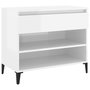 Voir la diapositive 2 : VIDAXL Armoire a chaussure Blanc brillant 70x36x60 cm Bois ingenierie