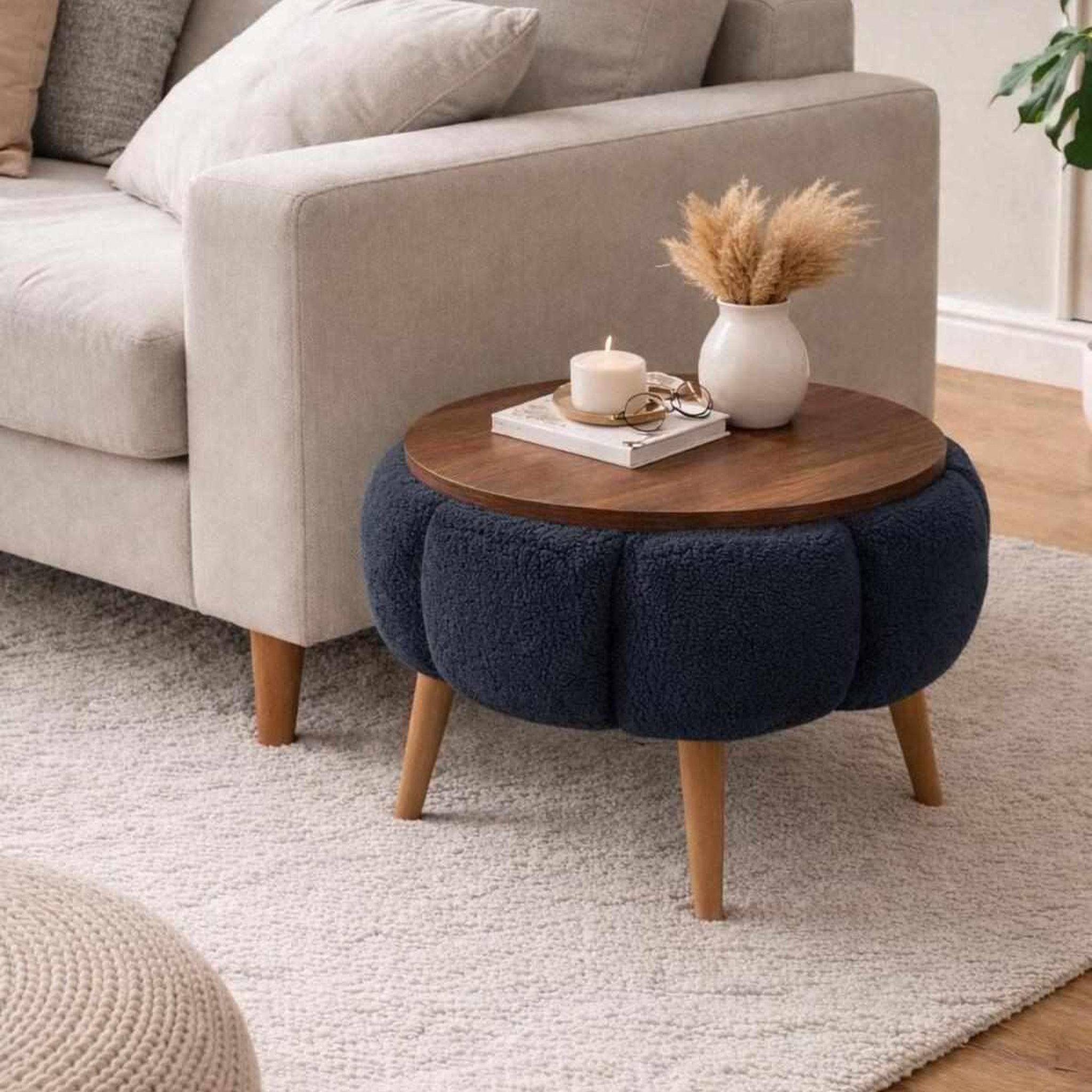 Habitat et Jardin Table d'appoint en bois  papatya  - 45 x 45 x 44 cm - gris anthracite
