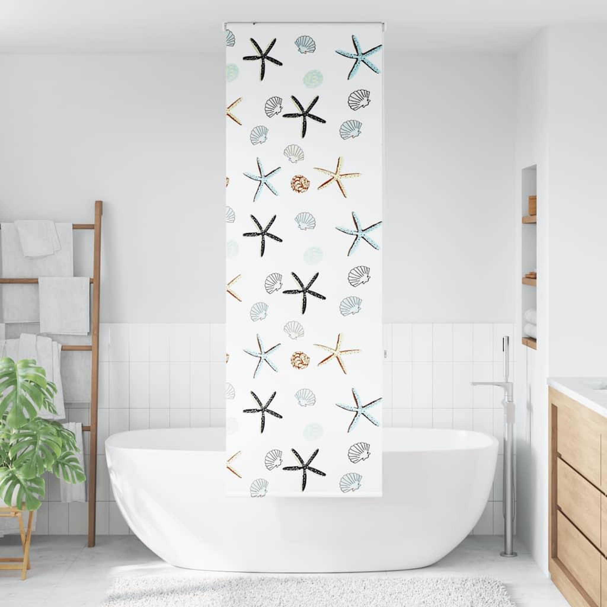 Voir la diapositive 2 : VIDAXL Store enrouleur de douche 70x240 cm largeur du tissu 66 cm