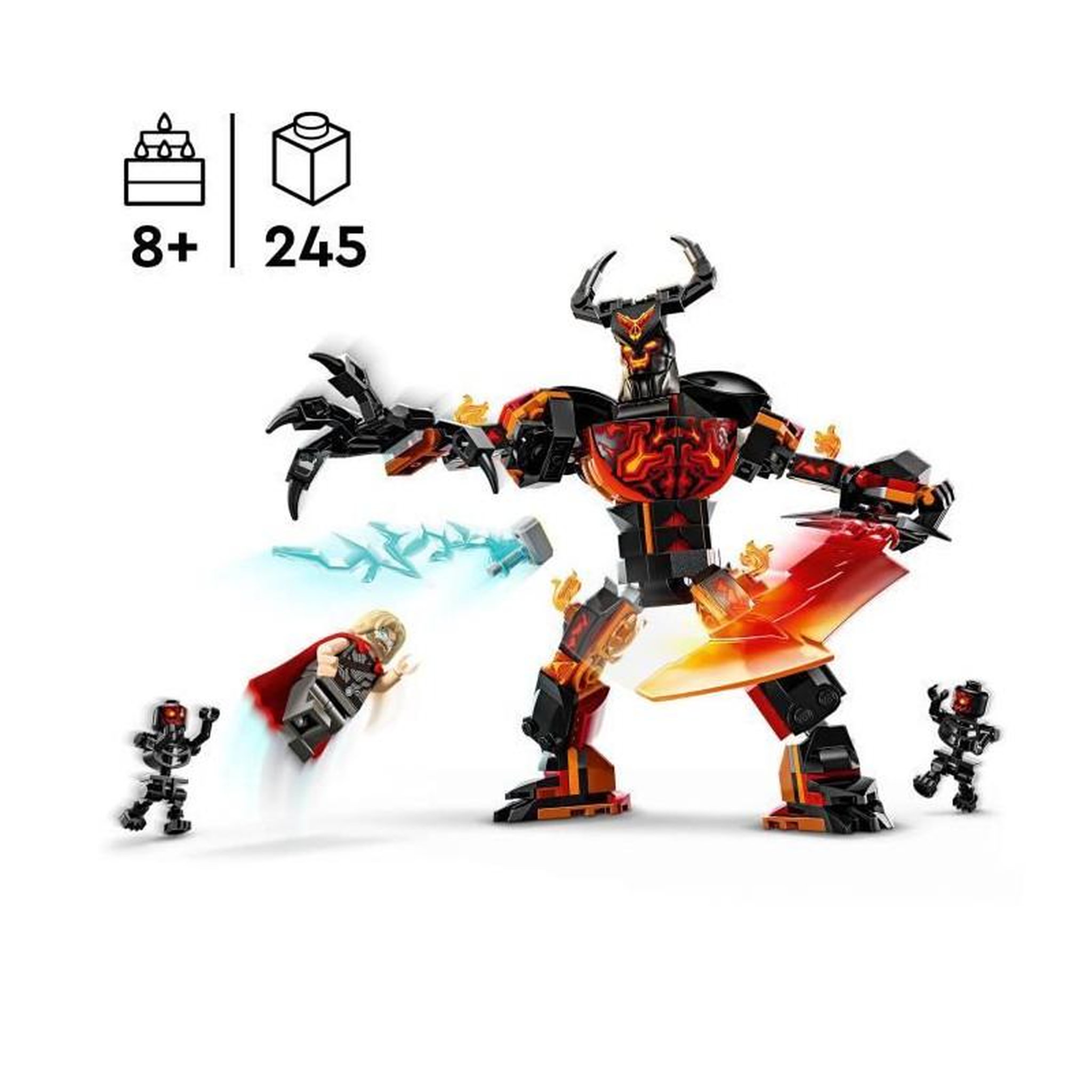 Voir la diapositive 2 : LEGO LEGO Marvel 76289 Figurine de Thor contre Surtur a construire, Set de super-héros