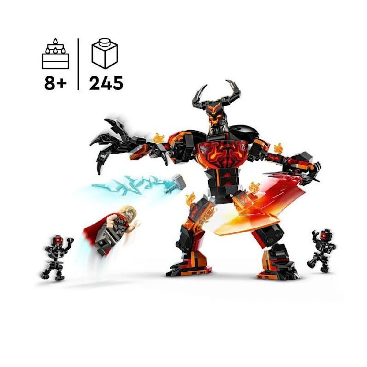 LEGO LEGO Marvel 76289 Figurine de Thor contre Surtur a construire, Set de super-héros