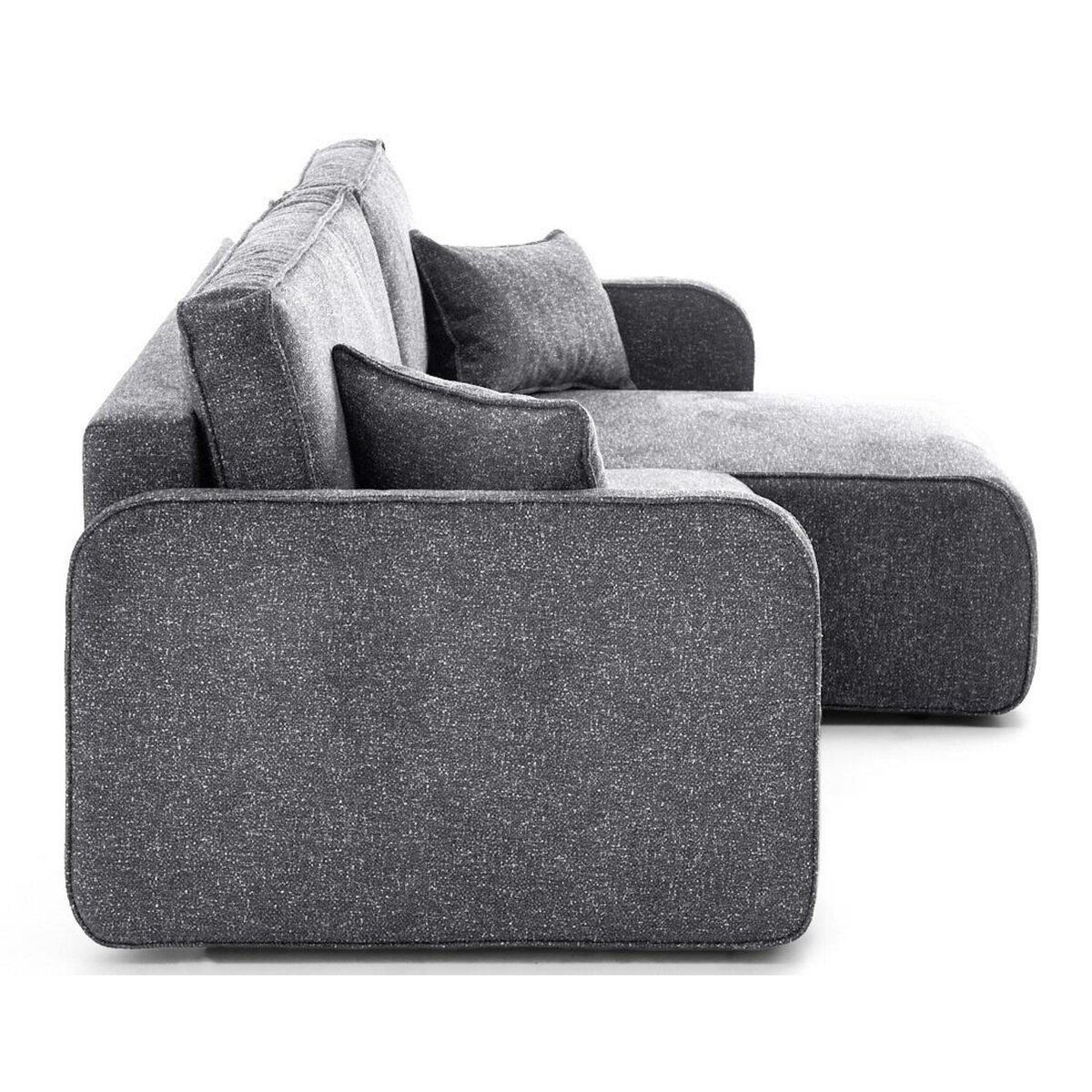 LISA DESIGN Apolline - canapé d'angle réversible 4 places convertible avec coffres en tissu moucheté