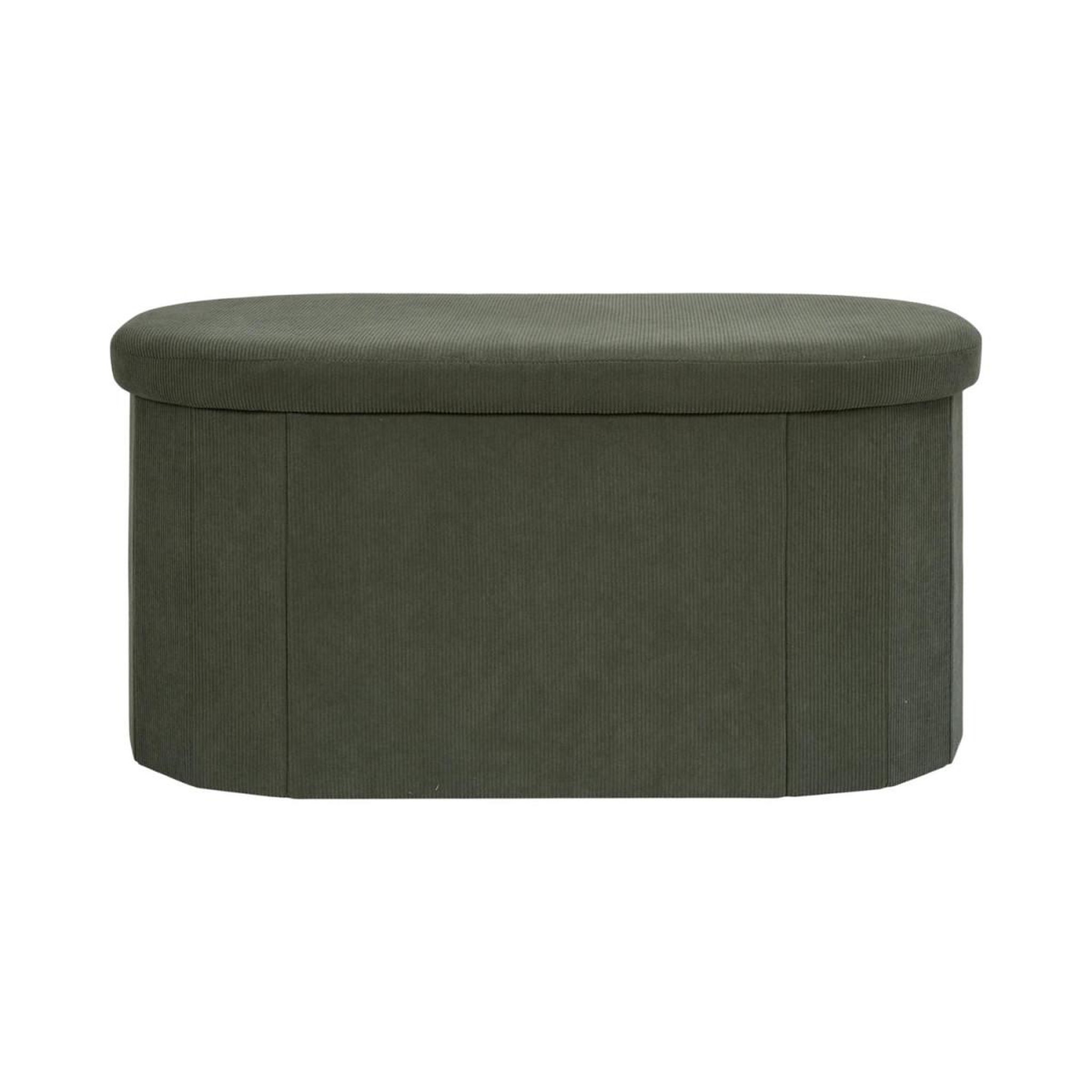 Voir la diapositive 2 : The Home Deco Factory Banc coffre pliable côtelé  jules  76cm vert