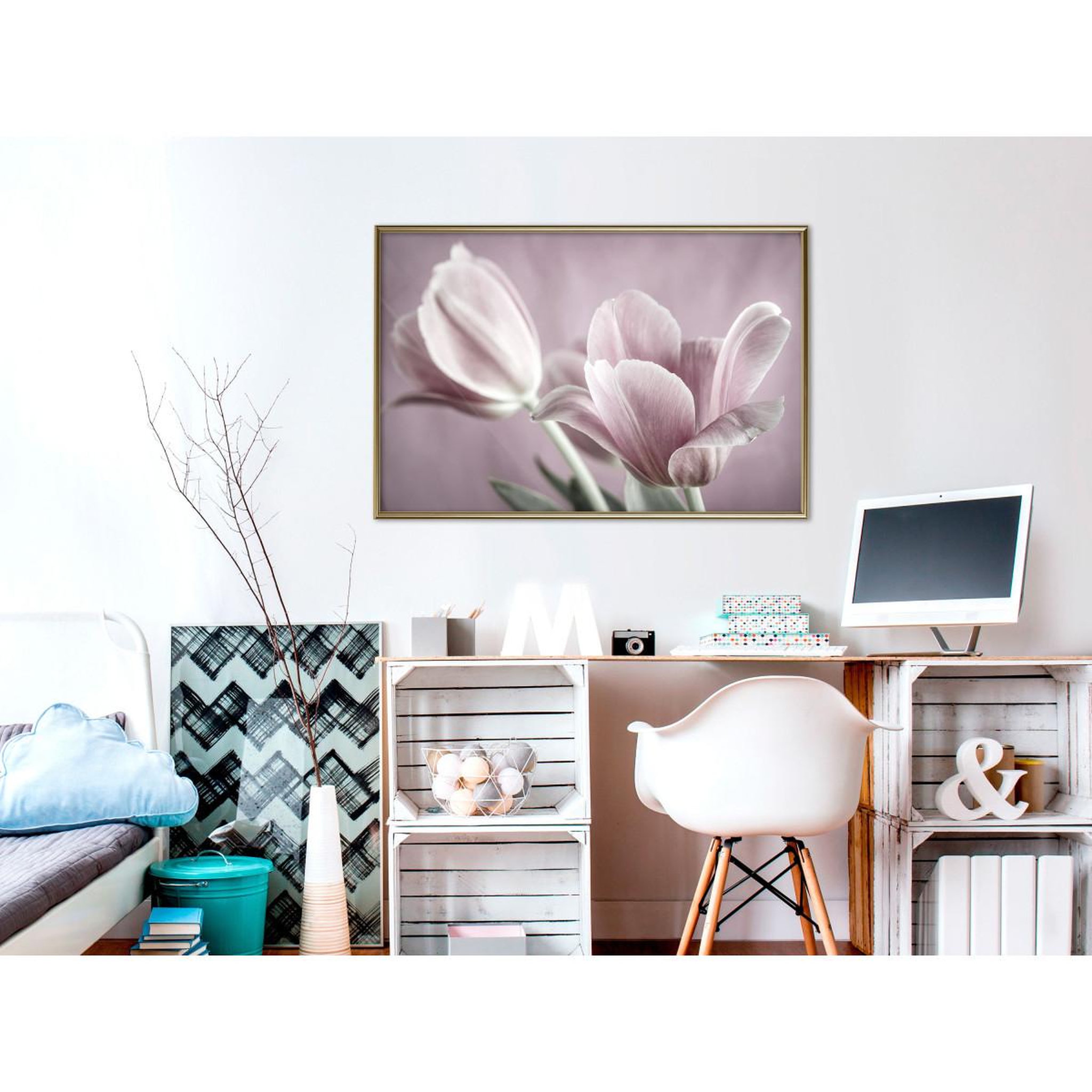 Voir la diapositive 2 : Paris Prix Affiche murale encadrée  pastel tulips i