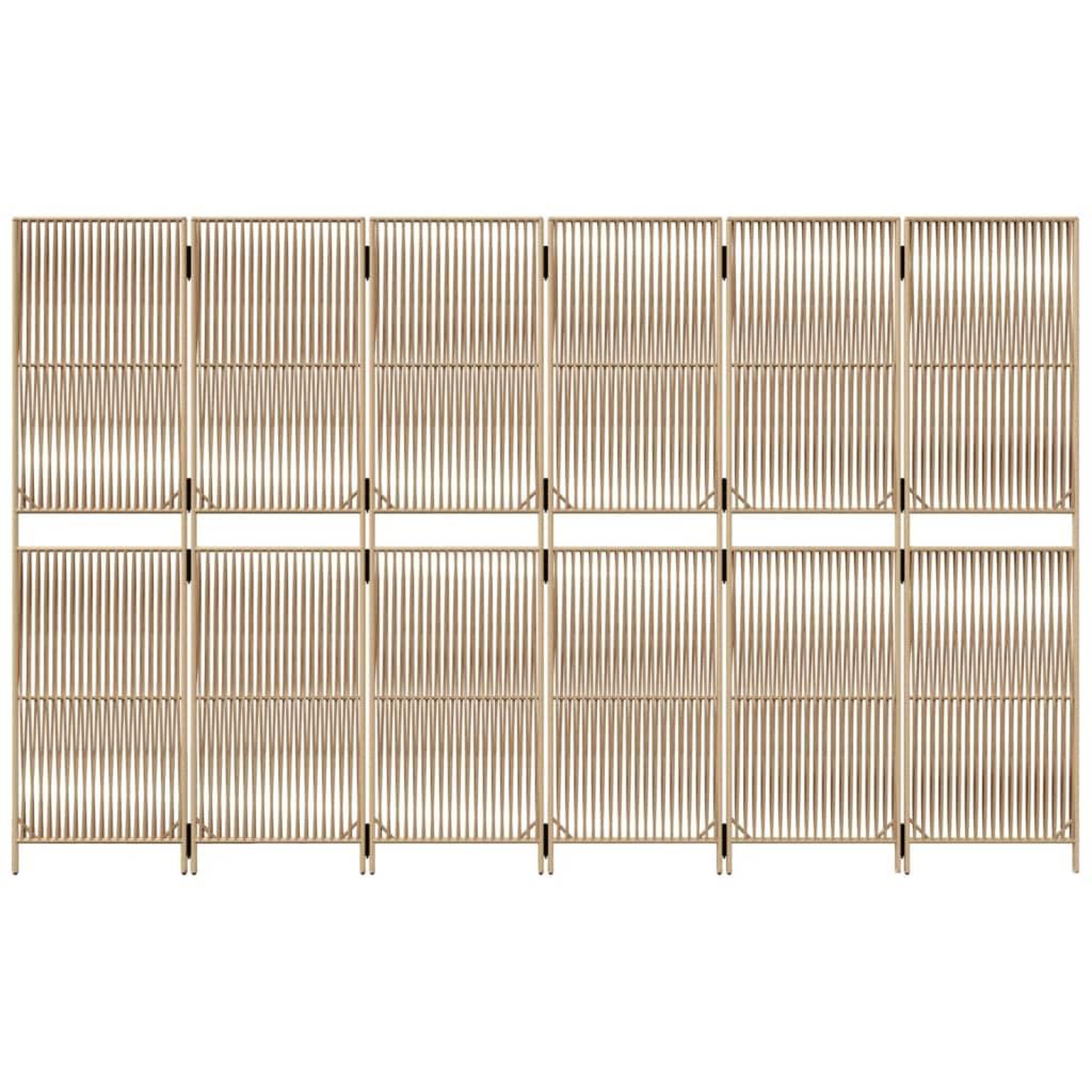 Voir la diapositive 5 : VIDAXL Cloison de separation 6 panneaux beige resine tressee