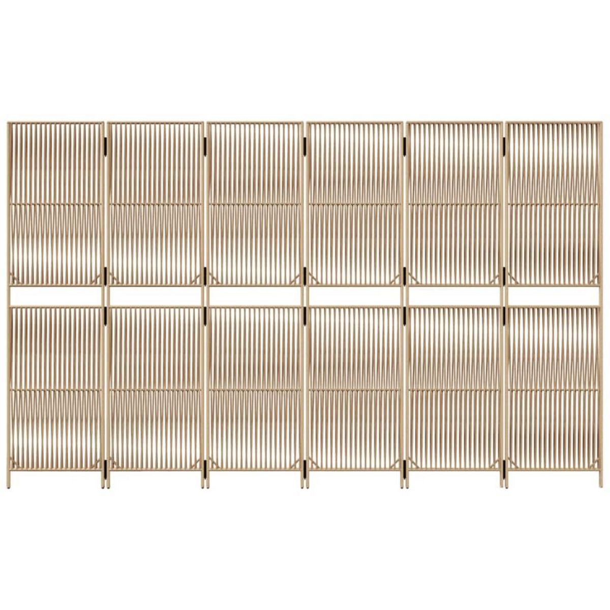 VIDAXL Cloison de separation 6 panneaux beige resine tressee