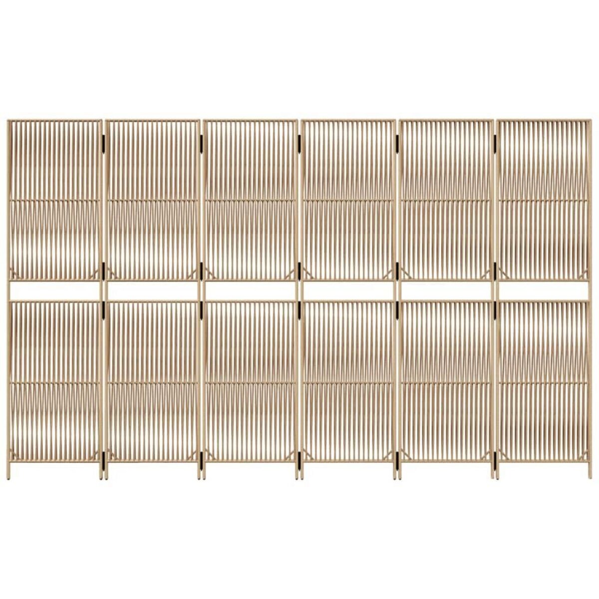 VIDAXL Cloison de separation 6 panneaux beige resine tressee