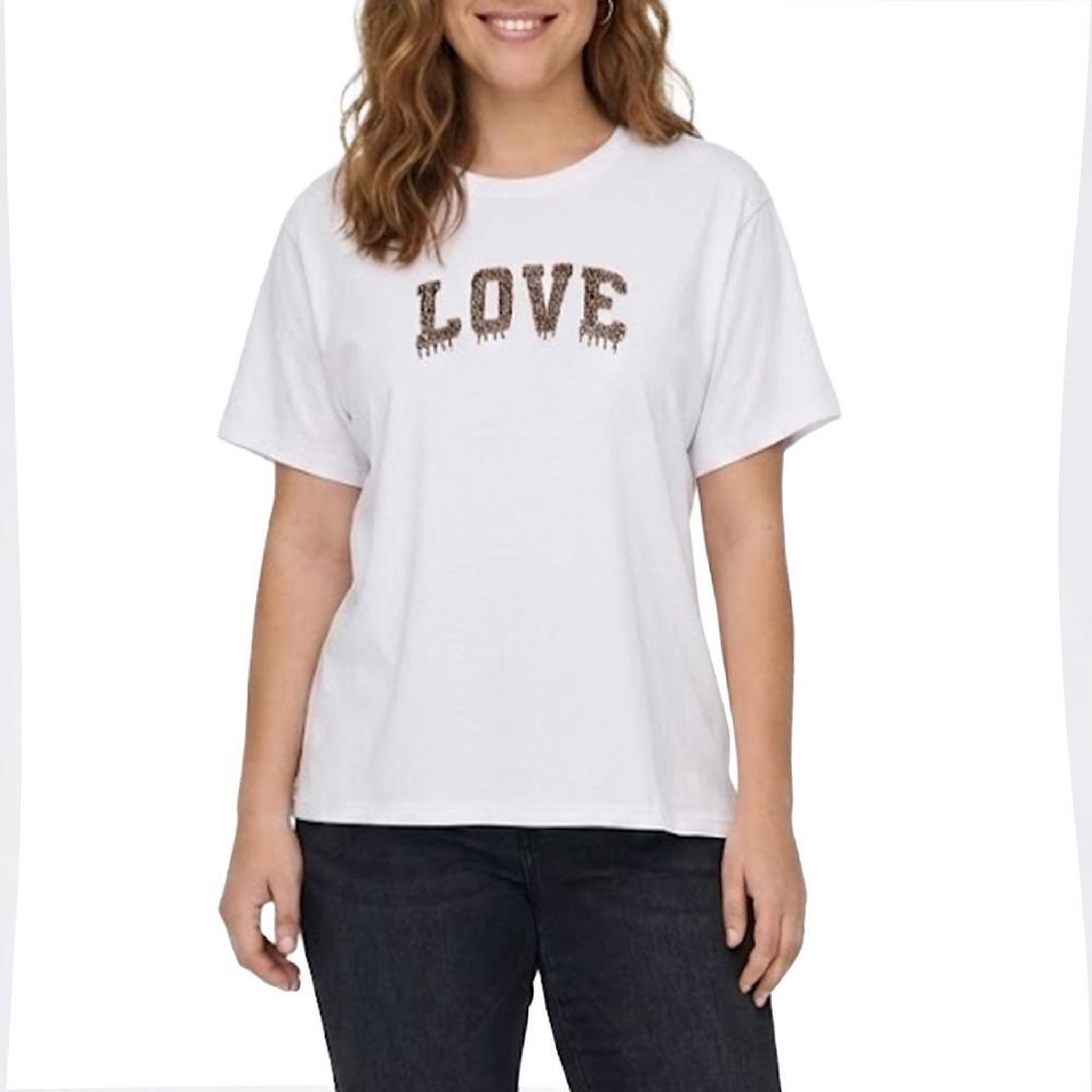 Vero Moda T-Shirt Blanc/Doré Femme Vero Moda Vmloretta. Coloris disponibles : Blanc