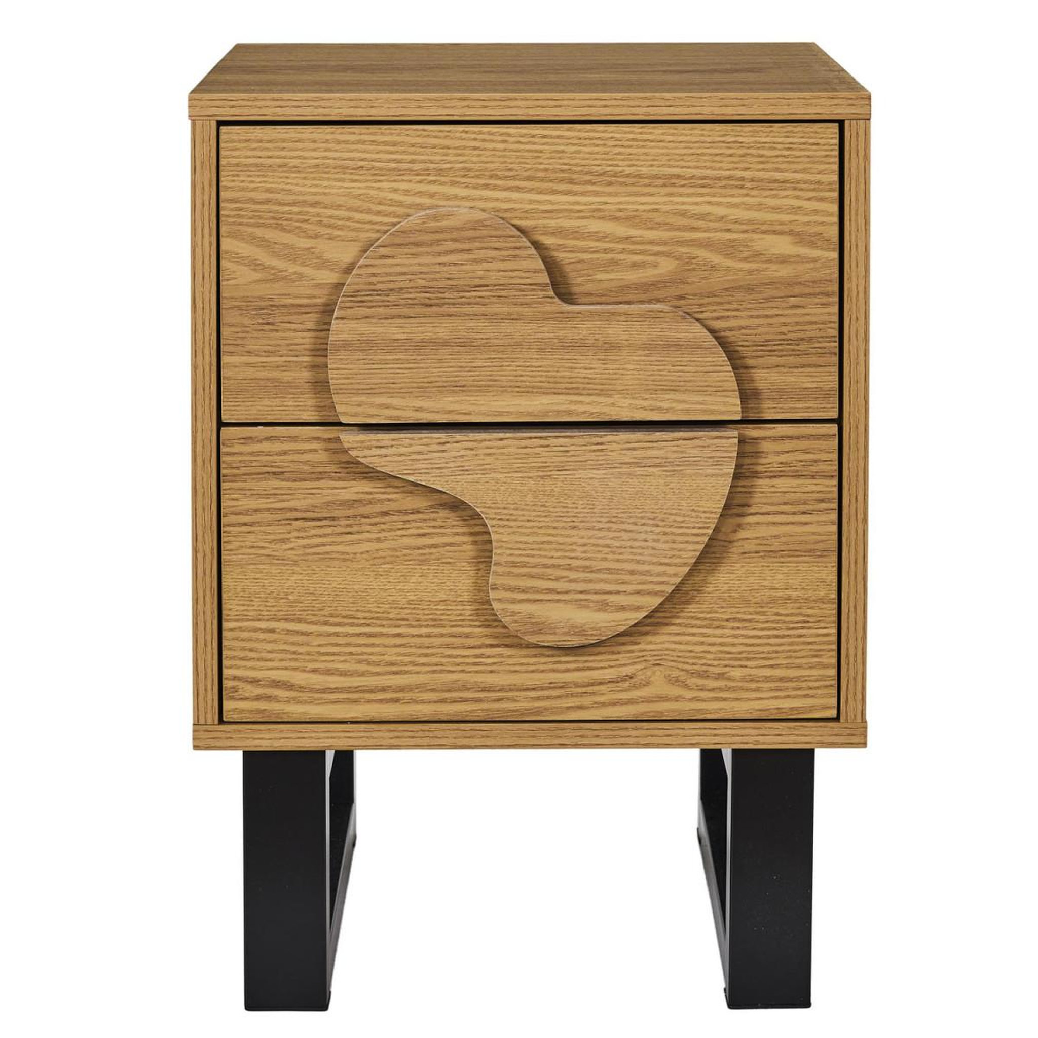 Voir la diapositive 3 : The Home Deco Factory Table de chevet 2 tiroirs  calypso  55cm marron