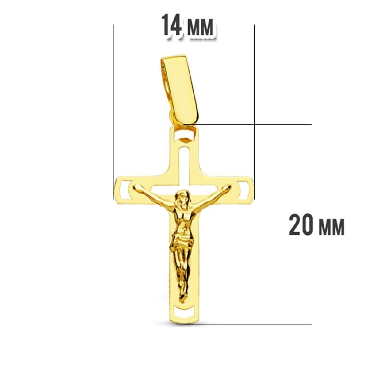 L'ATELIER D'AZUR Pendentif  - Médaille Christ sur la Croix Or 18 Carats 750 Jaune - Chaine Offerte