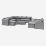 SWEEEK Salon de jardin haut de gamme en résine tressée arrondie VERONA 12 à 14 places. Coloris disponibles : Gris, Beige