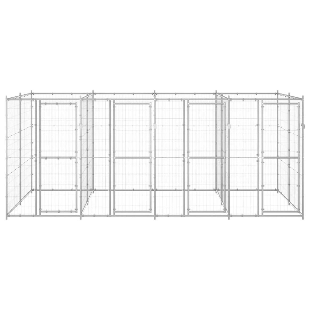 VIDAXL Chenil exterieur Acier galvanise 9,68 m^2