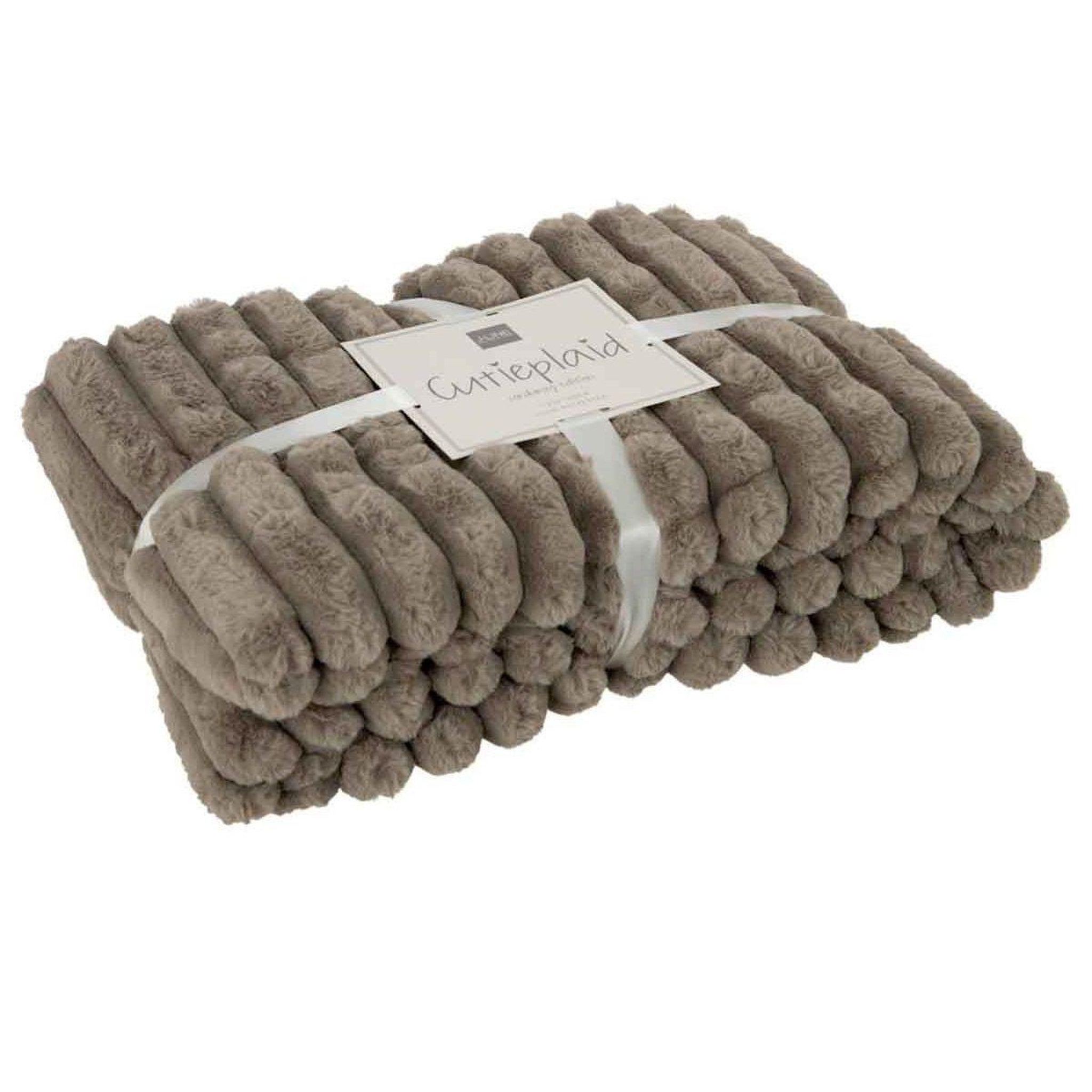 Voir la diapositive 1 : J-LINE Plaid design uni  corduroy  130x180cm gris