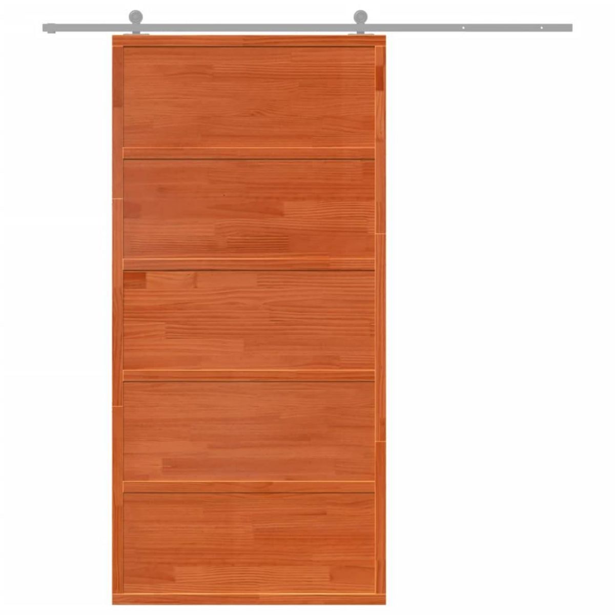 VIDAXL Porte de grange marron cire 100x208 cm bois massif de pin