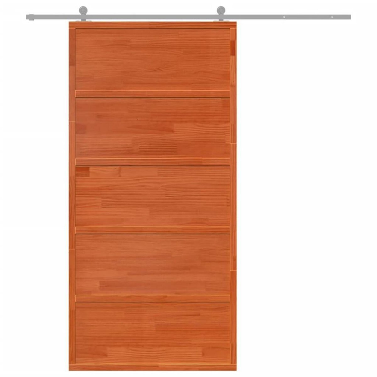 VIDAXL Porte de grange marron cire 100x208 cm bois massif de pin