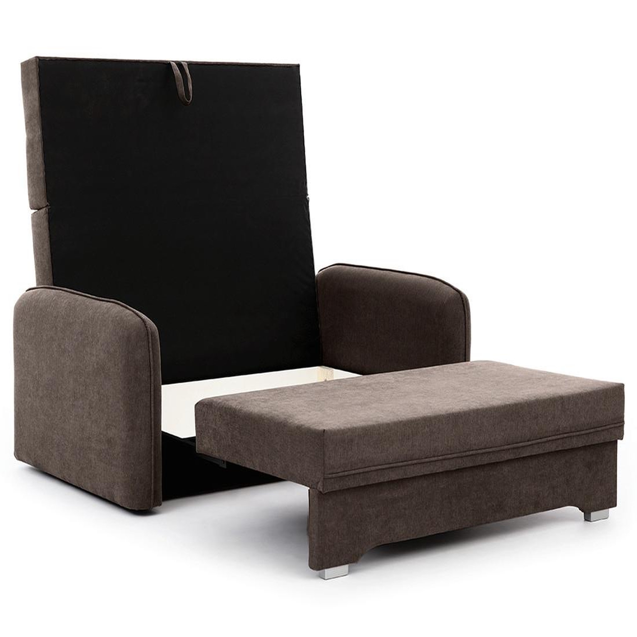 Voir la diapositive 4 : BEST MOBILIER Michelle - canapé droit 3 places convertible avec coffre en velours
