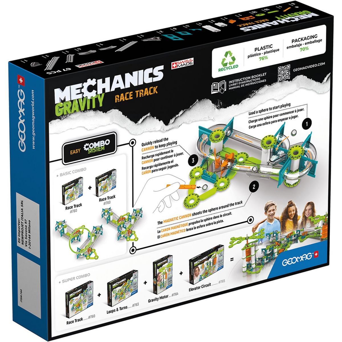 GP TOYS Jeu Geomag Mécanique Gravity EcoFriendly - 67 pièces