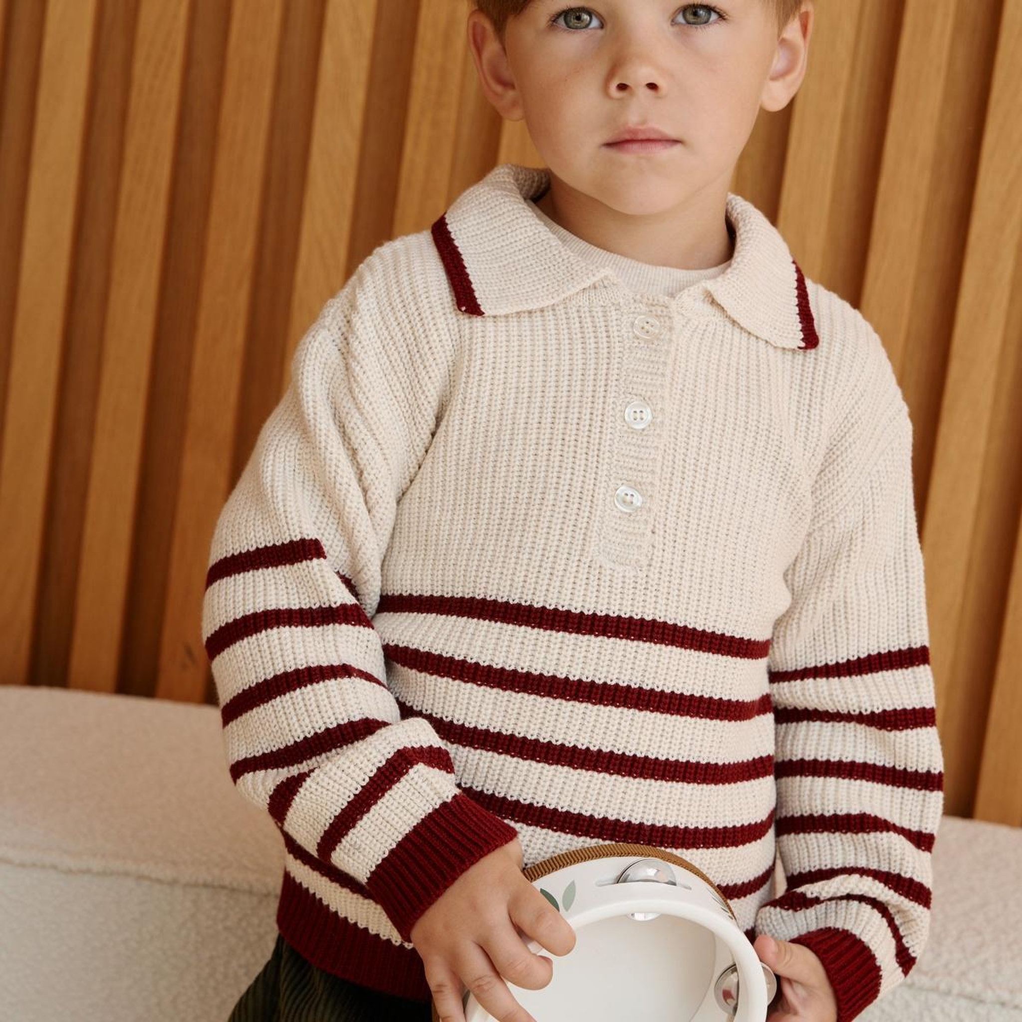 Voir la diapositive 4 : PETIT BEGUIN Pull enfant en tricot pistache