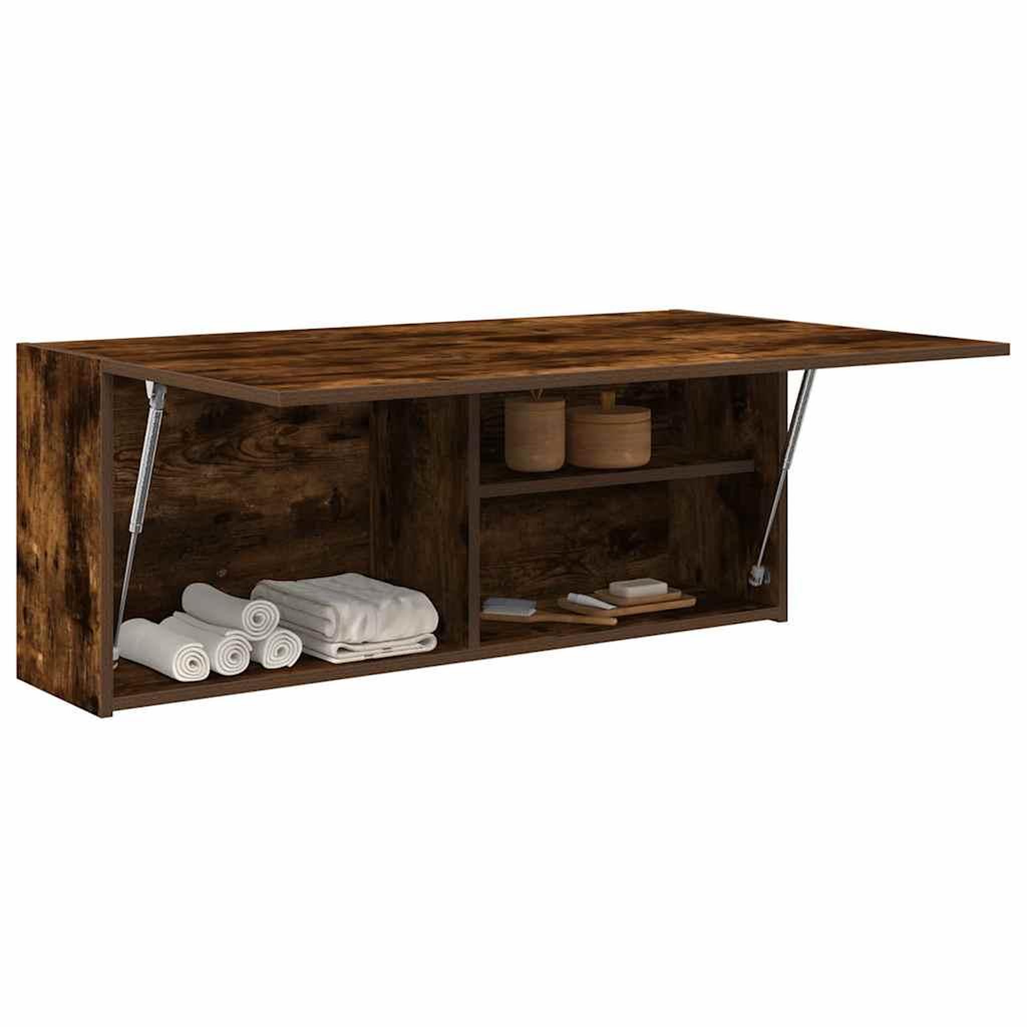 VIDAXL Armoire murale de bain chene fume 100x25x40cm bois d'ingenierie